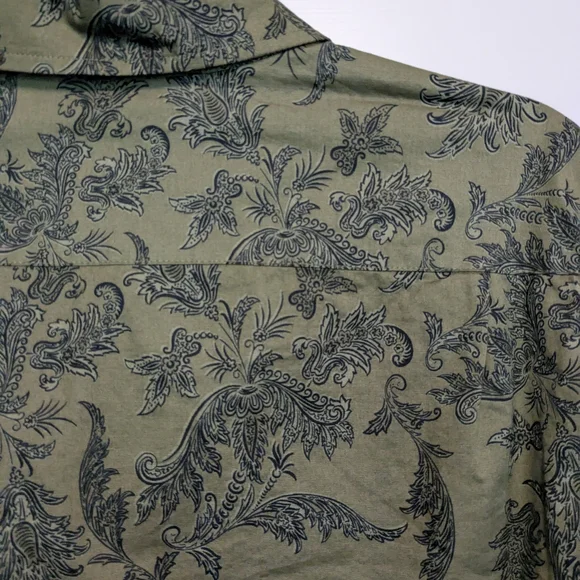 NWT Houston White Men's Olive Casual Button Down Shirt Sz M - Picture 7 of 11